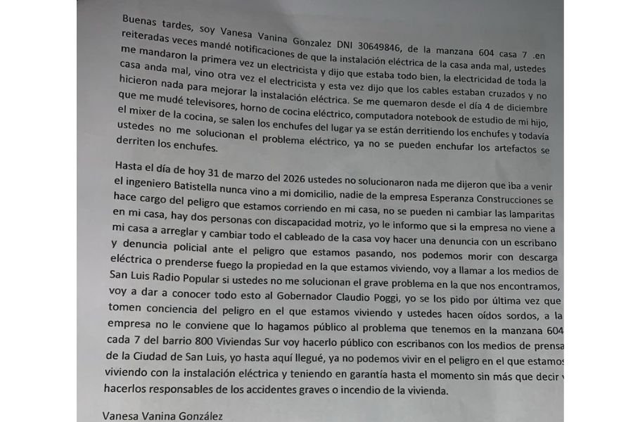La nota que present&oacute;